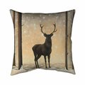 Begin Home Decor 26 x 26 in. Roe Deer In Winter-Double Sided Print Indoor Pillow 5541-2626-AN284